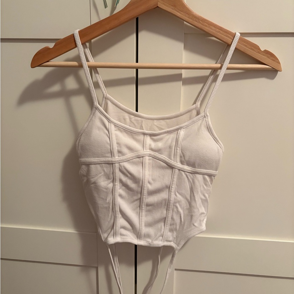 White Tight Fitted Strapped Going Out Tank